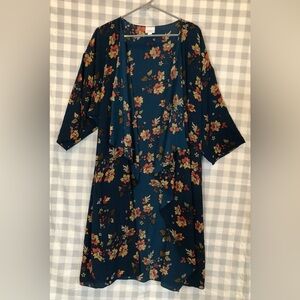 LuLaRoe Women’s Shirley Kimono Duster, Size L, Deep Green